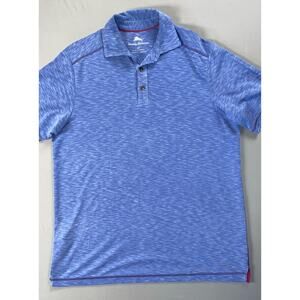 Tommy Bahama Emfielder Pique Tencel Blend Metal Button Polo Shirt. Blue, Men's S